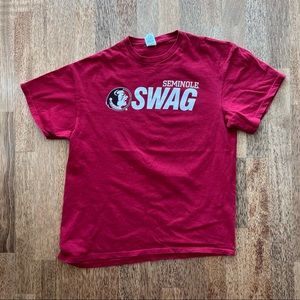 FSU Florida State T-Shirt Seminole Swag Vintage Mens Large Red Delta Tee